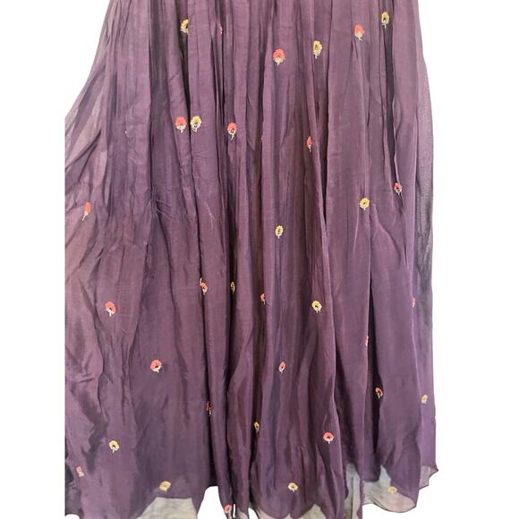 NWT Virmoya Wine Anarkali Suit with Beaded Sash size XL - Picture 8 of 14